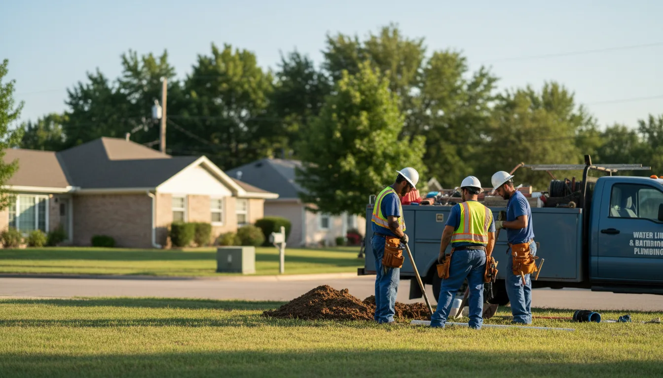 Residential water line and bathroom plumbing service in Beasley, TX